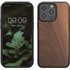 kwmobile Custodia Compatibile con iPhone 15 Pro Max Cover - Protezione in Legno per Smartphone - Back Case con Bumper in Silicone TPU - marrone scuro