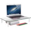 Techly 028504 Ripiano Universale in Vetro Trasparente per Monitor Laptop Notebook Trasparente