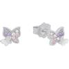 Prinzessin Lillifee Orecchini a perno in Argento Sterling 925 per bambine, con zirconi sintetici, 0,6 cm, Argento, farfalla, in confezione regalo, 2021063