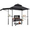 VEVOR Gazebo per Barbecue 243 x 150 cm, Gazebo per Barbecue da Esterno con Tetto Tettoia Parasole, Copertura per Barbecue da Giardino in Acciaio Verniciato a Polvere, per Grigliate, Feste, Picnic