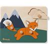 hauck Puzzle N Sort, Volpe - Puzzle in Legno con Pomelli per Bambini a Partire da 1 Anno - Gioco Educativo con Animali Favorisce Motricità Fine e Coordinazione Occhio-Mano - 22 x 17 x 2 cm