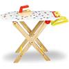 Teorema Giocattoli, Asse da Stiro con Ferro da Stiro Giocattolo, Set Completo in Legno Pieghevole e Accessoriato con Grucce, Gioco di Imitazione per Bambini, Altezza 55 cm