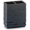 Zeller 18318 Portaspazzolini Schiefer, Polyresin, Nero, 10.1x6.3x11.5 cm