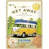 Nostalgic-Art Targa Vintage Volkswagen - Bulli T1 - Let's Get Away - Idea Regalo per i Bus VW, in Metallo, Design Retro per Decorazione, 30 x 40 cm