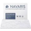 Navaris Tappeto Bagno Assorbente - Tappeto Pietra Diatomite - Tappetino Antiscivolo Doccia - Asciuga Passi 60 x 39 cm - Accessori Casa Moderna - Effetto Marmo Bianco