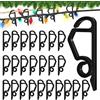 Riisoyu 120 clip per luci natalizie, in plastica, ganci di Natale, mini ganci per grondaie, per illuminazione natalizia, illuminazione esterna, colore nero