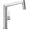 BLANCO Panera-S 521547 - Rubinetto miscelatore di design per la cucina, miscelatore monocomando con doccetta estraibile in acciaio inox massiccio, 29,8 cm