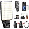 kinmaizi 128LED luce selfie per telefono,Magnetica Luce per Foto Portatile Dimmerabile 3000-6500K 3 Modalità,2000mAh Batteria Portatile Luce Fotocamera, Lampada per Foto per Telefono/iPad (Black)