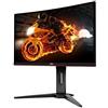 AOC C24G1 Monitor Gaming Curvo da 24, Pannello VA, FHD 1920 x 1080 a 144 Hz, 1 Porta D-SUB, 2 Porte HDMI, 1 Porta Display, Tempo di Risposta 1 msec, Nero