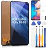 ARSSLY LCD Schermo per Xiaomi Redmi Note 10 4G / Redmi Note 10s / Poco M5S Display LCD Digitizer Touch Screen Ricambio Assemblea con Strumenti