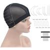 YTBYT Cappello in filo bianco Elasticità Mesh Cappello Perrucca Cappello per principianti Tessutura per capelli Rete Nero(13x6 S)