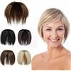 PARXITN Toupet per capelli da donna senza frangia con 3 clip in parrucche sintetiche Toupet Wiglets per capelli radi, colore: Castano chiaro