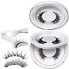 COAVEL 2 paia di ciglia finte magnetiche naturali effetto 3D. Occhi di gatto riutilizzabili kit con applicatore - magnetic lashed magnetiche, senza colla o eyeliner, facile da applicare, estensione
