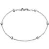 Tuscany Silver Cavigliera da Donna in Argento Sterling con Sfere da 4 mm di Lunghezza 23 cm/9