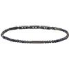Breil, Collezione Priam, Bracciale Uomo in Acciaio Color Gun con Elemento Centrale e Luminose Inserzioni di Gemme, Chiusura a Gioielleria, Lunghezza Regolabile 17-22 cm, Idea Regalo Uomo