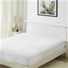 Amazon Basics Coprimaterasso Impermeabile Matrimoniale, Fascia Elastica Extra Profonda 45 cm, Lavabile e Silenzioso, 180 x 200 cm, Bianco