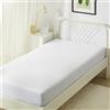Amazon Basics Coprimaterasso Impermeabile Singolo, Fascia Elastica Extra Profonda 45 cm, Lavabile e Silenzioso, 90 x 200 cm, Bianco