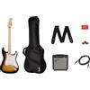 Fender Squier by Fender Sonic Stratocaster® Pacchetto Chitarra Elettrica, Tastiera in Acero, Sunburst a 2 Colori, Gig Bag, Amplificatore Squier Frontman 10G - 230V EU