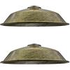 LEDSone 2 paralumi per lampada a sospensione a soffitto in metallo, ottone spazzolato, stile retrò, paralume per lampada dall'aspetto vintage industriale da 26 cm