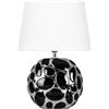 ARTE LAMP Lampada bianca da comodino - Lampada da scrivania - Lampada touch LED con cavo e cortinello in tessuto per soggiorno e camera da letto