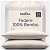 Bambaw Federe cuscini 80x80 cm bambu, Confezione da 2, Federa cuscino fresca estate, Federa refrigerante e antiacaro, Federe cuscini traspiranti e anti sudorazione, Certificate Oeko-Tex (Sabbia)