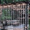 DBFAIRY Tenda a energia solare per esterni, 2,4 m x 1,8 m, 144 LED, impermeabile, con timer, 8 modalità, per giardino, patio, recinzione, gazebo, decorazione (bianco freddo)
