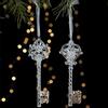 Falafoty Cristallo Acrilico Albero di Natale Ornamenti, 2PCS Ciondolo a Goccia di Ghiaccio Chiave Acrilico, Fiocchi di Neve in Cristallo Acrilico Trasparente Ghiaccioli Ornamenti, Natalizie Feste Decorazioni
