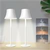 Jueholla 2 x Lampada da Tavolo Senza Fili, 5W, 5200mAh, Materiale Metallico