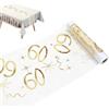 GlauStalos Runner per 60° Compleanno in Oro Lucido, Rotolo Decorativo da Ritagliare 28 cm x 10 m per Tavola, Decorazione per Festa di 60 Anni Donna e Uomo