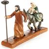 com-four® presepi con portacandele - decorazioni natalizie cristiane - esposizione in poliresina - Maria, Giuseppe e Gesù su un asino - Fuga in Egitto (Gioco della natività - marrone)