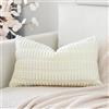 Artscope 1 Pezzi Federe per Cuscini in Velluto a Coste Minimalista Copricuscino Colorato per la Decorazione Domestica Soggiorno Camera da Letto Divano 30x50cm, Beige Crema