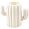Cyrank Vaso per Decorazioni per la casa, vasi Decorativi a Forma di Cactus, superfici opache, vasi in Stile scandinavo per Fiori, Vaso smaltato Imitazione(Beige)
