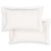 Zucchi Set 2 Federe Cuscini Raso Di Cotone Letto Matrimoniale, cm 50x80, 3 Volani (Avorio)