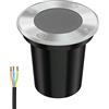 ledscom.de Lampada da incasso a pavimento BOLI per esterni, IP67, acciaio inox, rotonda, Ø 108 mm, 1x GU10 max. 15W, smerigliata