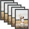 WOLTU Cornice per Foto 20x30cm Set di 5 Cornice da Parete e Tavolo, Portafoto in Legno Massello e Pannello in Plastica, Collage Foto, Nero