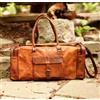 Fatto a mano Borsa da uomo 25" in pelle grande capacità vintage borsone viaggio palestra w...