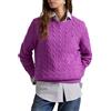 Polo Ralph Lauren Maglione girocollo a trecce in lana e cashmere viola