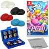 PremGear Princess Peach: Showtime! per Nintendo Switch (versione USA), con impugnature per pollice PremGear (confezione da 8 - nero, blu, rosso e trasparente), porta carte da gioco a 24 slot e panno di pulizia