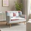 DEGHI Divano scandinavo 2 posti in tessuto patchwork multicolor rosa - Copenaghen