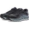 Mizuno Womens Wave Sky 7 Running Shoe, Black-Silverstar, 7.5
