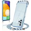 Micoden Collana per cellulare compatibile con Samsung Galaxy A52/A52 5G, Samsung A52s 5G, ultra sottile, protezione per fotocamera a forma di cuore Love Design Galvanik TPU Silicone Bumper Cordoncino