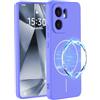 PanXCase Cover per Oppo Reno 13 F 4G/5G / Reno 13FS 4G/5G - Custodia Magnetica in Silicone Sottile Morbida Antiurto con Fodera in Microfibra (Viola)