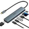 MOKiN Hub USB C, adattatore multiporta per MacBook Pro/Air, adattatore 7 in 1 MacBook da USB C a HDMI Hub, 2USB 3.0, PD,SD/microSD,Type C dati per iPad, Lenovo e altri dispositivi di tipo C (blu)