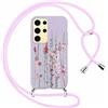Foonary Cover con Cordino per Samsung Galaxy S24 Ultra 5G 6,8, Custodia con Laccio Collana Tracolla Aesthetic Antiurto Necklace Regolabile Protettiva Corda Case per Samsung S24 Ultra 5G, Lavanda