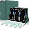WINCHKING Tastiera per iPad Pro 11 2024 (M4), Custodia con Tastiera per iPad Pro 5 Generazione, Cover Tastiera Bluetooth Magnetica Retroilluminata QWERTY Italiano per iPad Pro 11 pollici 2024, Verde scuro