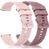 Mugust 【2 PEZZI】 Cinturino per Orologi da 20mm 22mm Gomma, Cinturini di Ricambio in Silicone con Rilascio Rapido, Cinturini in Morbida con Fibbia in Metallo per Uomo e Donna (Fumo viola+Rosa, 20MM)