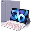 WINCHKING Tastiera per iPad Air 5 Generazione, Custodia con Tastiera per iPad Pro 11, Cover Tastiera Bluetooth Retroilluminata Magnetica Italiano per iPad Air 4/5, iPad Pro 11 4/3/2/1 Gen, Viola Lavanda