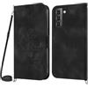 Netany Cover per Samsung Galaxy S21 Fe con Cordino, Flip Portafoglio Custodia in Pelle, [2 Porta Carte][Chiusura Magnetica],Custodia Libro Antiurto Cover con Laccio per Samsung S21 Fe (Nero)