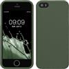 kwmobile Custodia Compatibile con Apple iPhone SE (1.Gen 2016) / iPhone 5 / iPhone 5S Cover - Back Case per Smartphone in Silicone TPU - Protezione Gommata - verde scuro matt