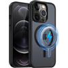 MOBESV Cover Magnetica per iPhone 12 PRO Max 6,7 Pollici, Custodia Compatibile con MagSafe, Cover Traslucida Opaca Posteriore Sottile Antiurto, Nero